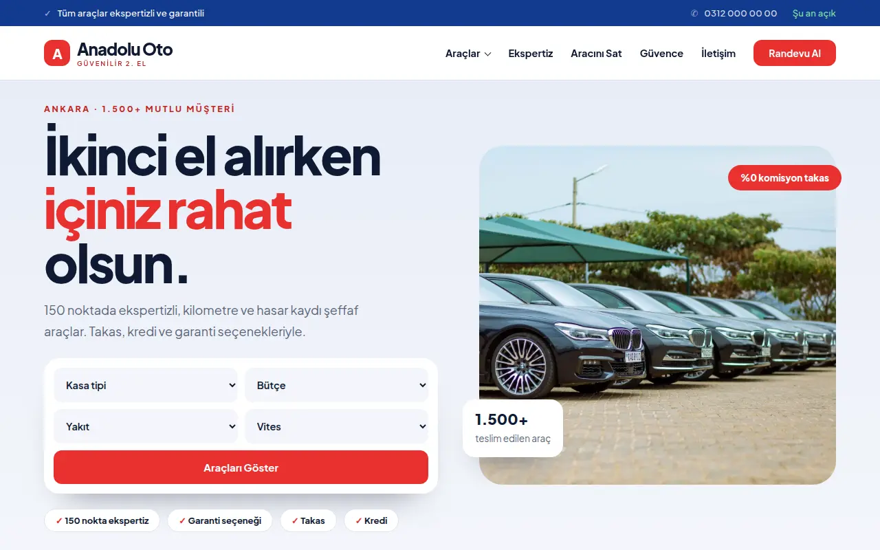 Premium Oto Galeri Web Sitesi — Anadolu Oto İkinci El